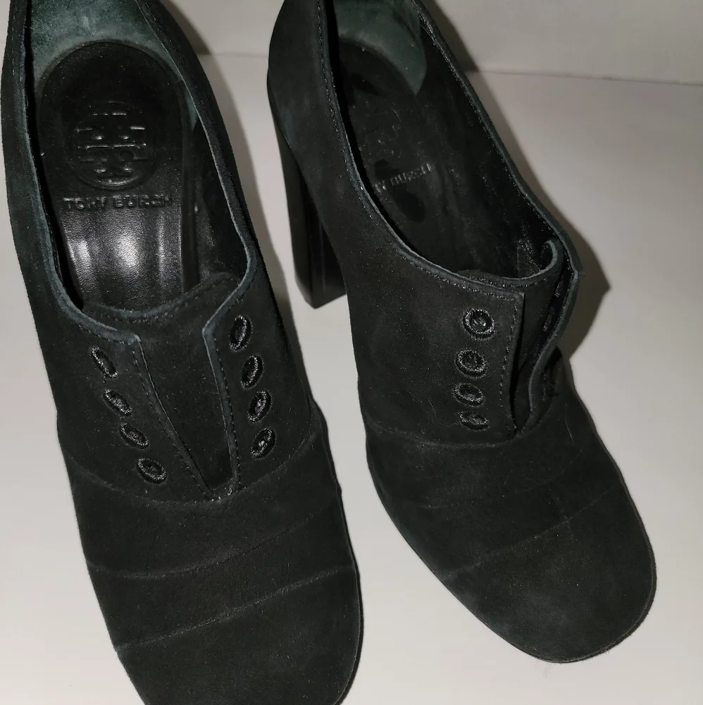 Tory Burch Black Suede High Heel Booties
